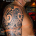 Polynesian shoulder tattoo design photo