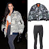 #KimKardashian  spotted At #Blink182 Concert in Vintage #RafSimons AW2001 Riot Bomber Jacket and #Balenciaga Knife Nylon Blend Fishnet Pantaleggings…