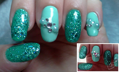 Mermaid Gel Nail Design Sparkle