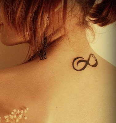 infinity tattoo designs for girls on upper back