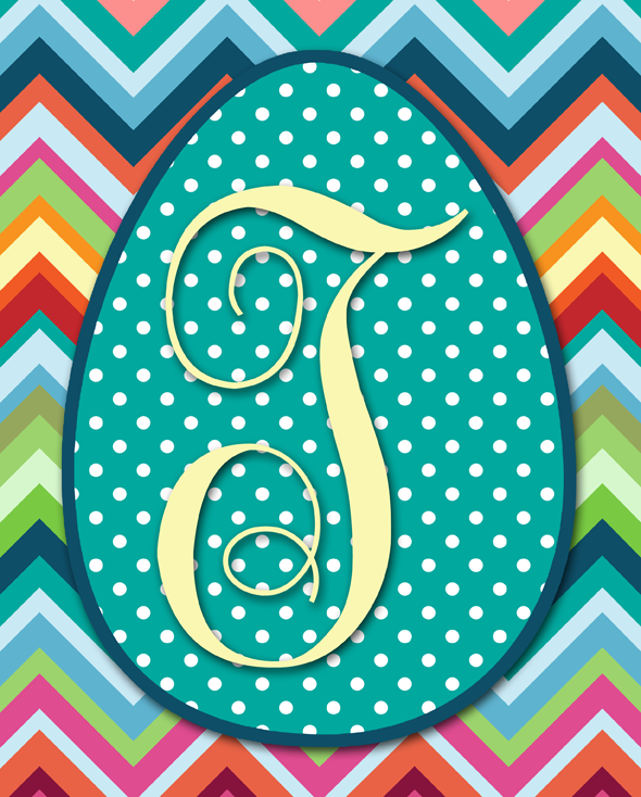 Free Printable Easter Egg Monograms | Letters A-Z Available | Instant Downloads