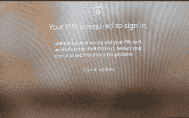 How to Fix PIN Error 0x80090027 in Windows 11 or 10