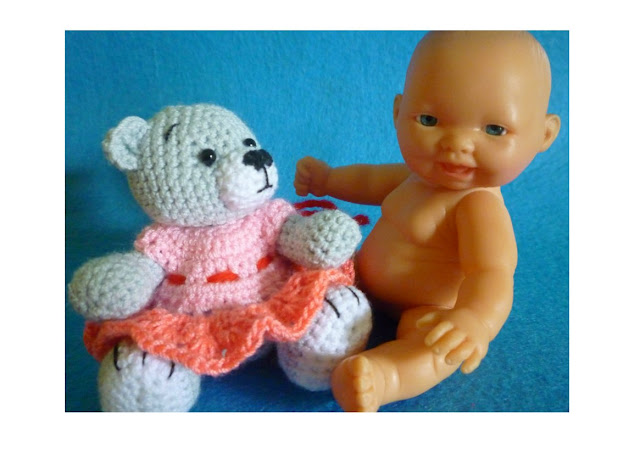 amigurumi crochet mini miniature baby and grey bear