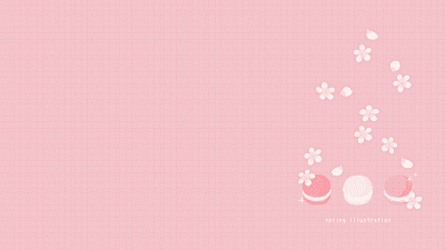 【桜マカロン】春スイーツのおしゃれでシンプルかわいいイラストPC壁紙・背景