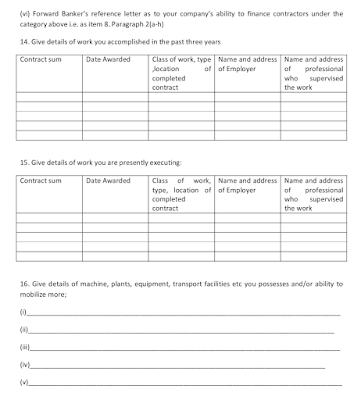 The form for application to PCN for contract job