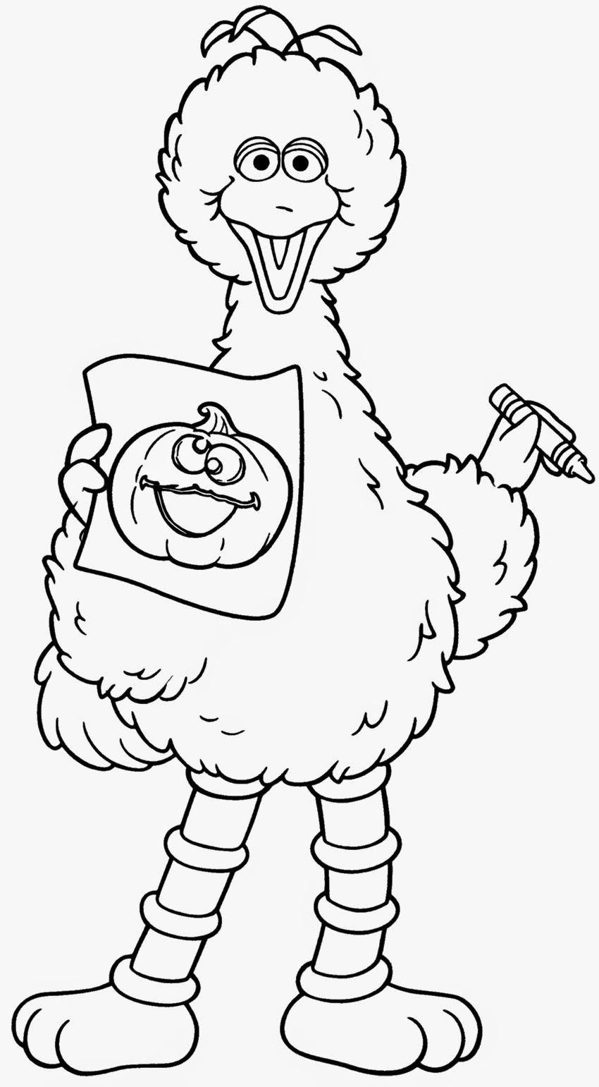 Download Sesame Street Big Bird Halloween Coloring Pages