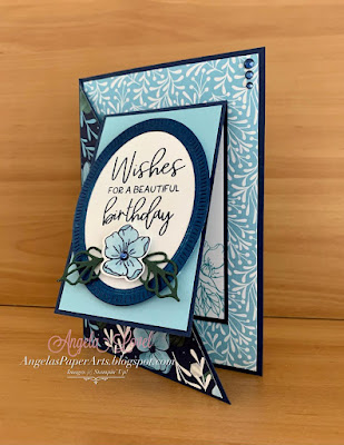 Angela's PaperArts: Stampin Up Framed Florets Diagonal special fold birthday card