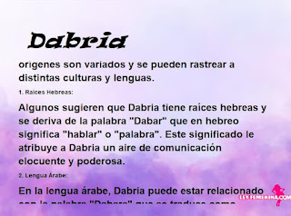 significado del nombre Dabria