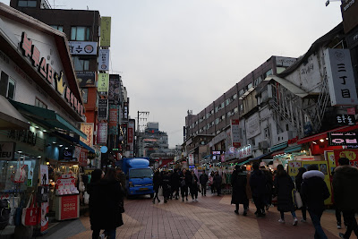 Main shopping street near Hongik University