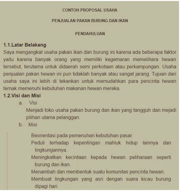 Usaha dengan format yang Baik dan Benar contoh proposal contoh 