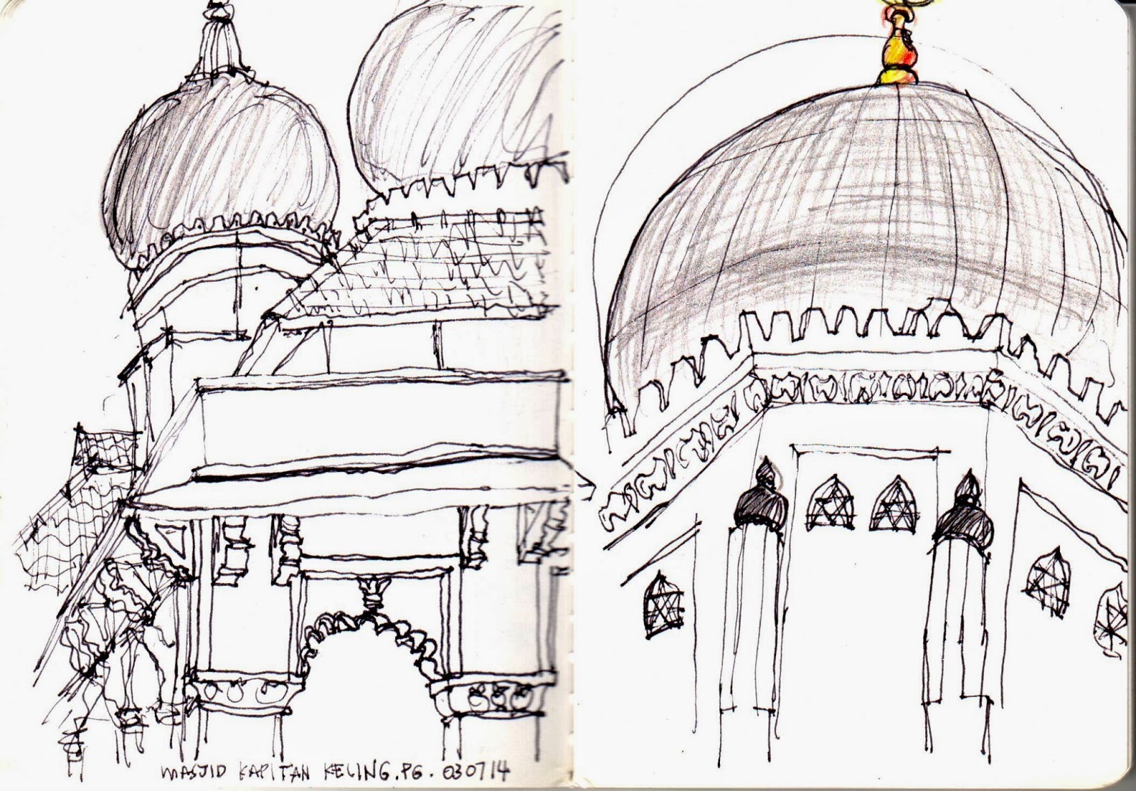  Artsy Moments Sketch Masjid  Kapitan Keling