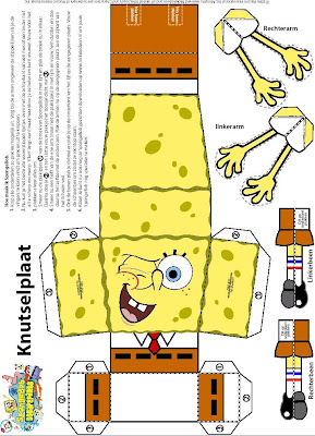 brinquedos de papel para imprimir recortar e montar bob esponja patrick