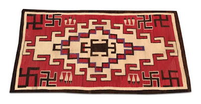 JB Moore Navajo rug with swastikas.