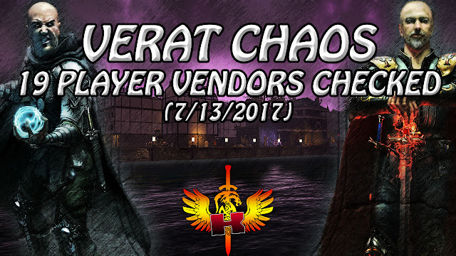 Verat Chaos, 19 Player Vendors Checked (7/13/2017)