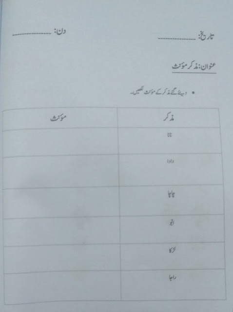 Urdu worksheets