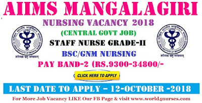 Staff Nurse Vacancy in AIIMS Mangalagiri (Central govt job)