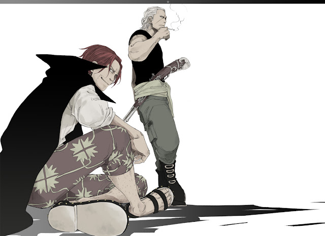   One Piece Red Haired Pirates Red Haired Shanks Benn Beckmann Anime Smonking HD Wallpaper Desktop Background