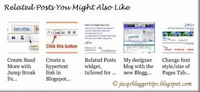 Screen shot of a customized Related Posts with thumbnails widget