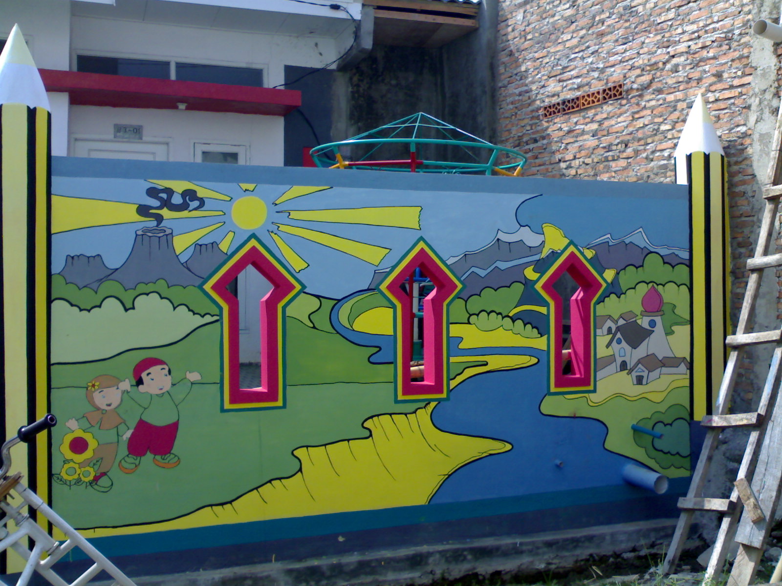 TKIT-TPQ BAITUL 'AINI: Lukisan Pagar Bangunan Sekolah TKIT 