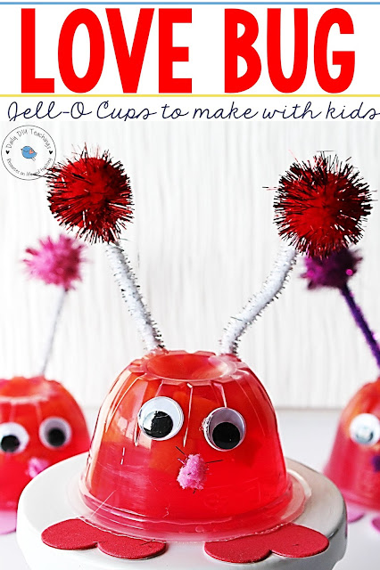 Kids will love these Love Bug Jello Cups - Which you could make in February but really anytime of year! My kids particularly love jello. I actually make them a huge batch each week and leave that in the fridge to enjoy all week long. But of course, it's always a treat too right. ;)