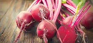 a table with beets