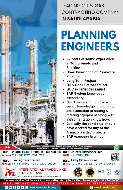 Job Opportunity for Oil and Gas Company in Saudi Arabia