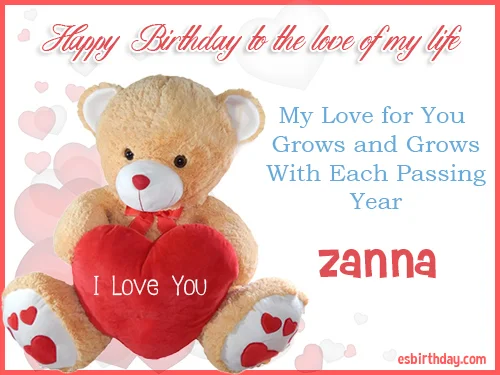 Zanna Happy birthday love life