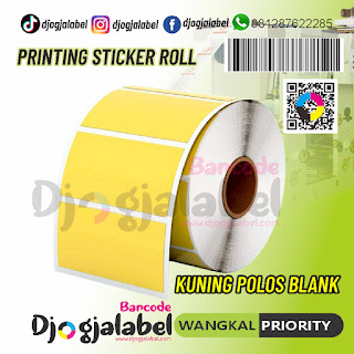 Label Barcode Blank Kuning Polos