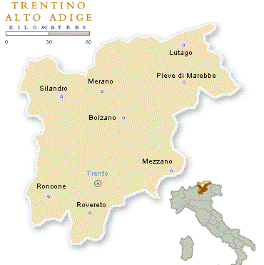 Trentino Alto Adige Mapa de Ciudad