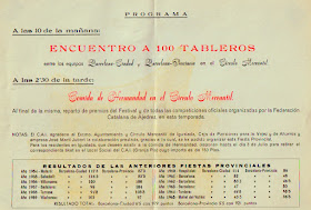 Programa de la XIII Fiesta Provincial del Ajedrez 1966