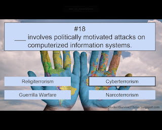 The correct answer is cyberterrorism.