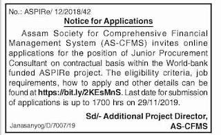 AS-CFMS Assam Recruitment 2019-