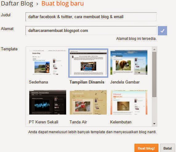 Cara Membuat Blog Gratis Di Blogger  Blogspot Terbaru 