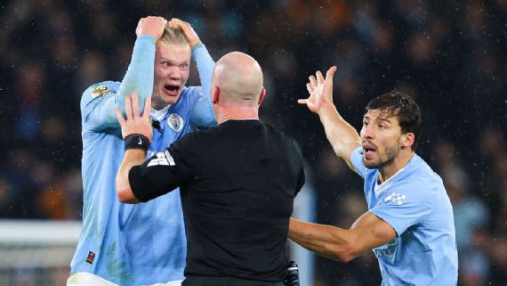 FA charges Man City, not Haaland for ref reaction vs. Spurs