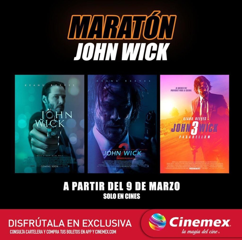 Revive la acción y adrenalina de John Wick con un maratón exclusivo en  Cinemex - Sinopcine