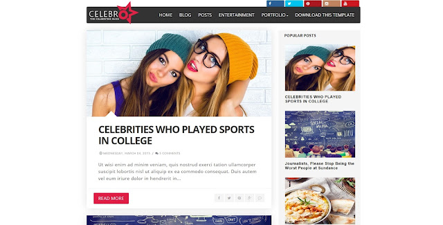 Celebrity Blogger Template and Viral News