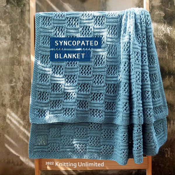 Syncopated Lace Blanket. Alize Lanagold yarn, 5 balls, Size: 46” x 46”