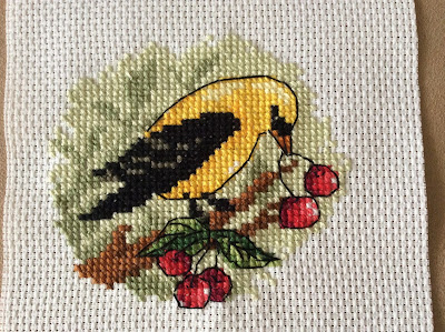 haft krzyżykowy cross stitch ptaki 