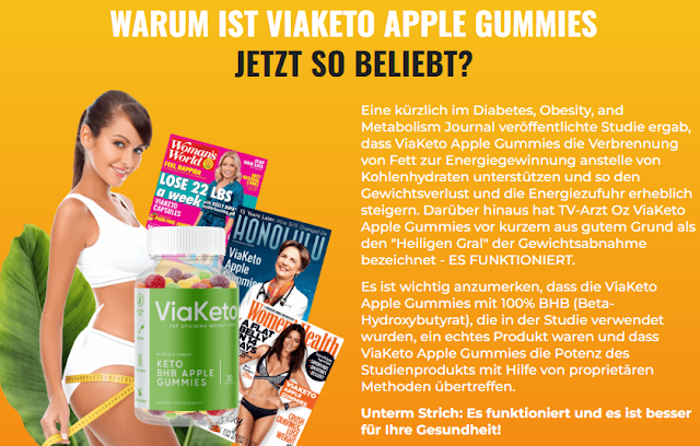 ViaKeto Apple Gummies Germany Gewichtsreduzierung Appetit & Heißhunger Leistungsstarke neue Formel löst sofortige Fettverbrennung aus!