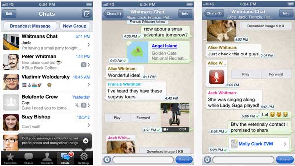 Contoh Aplikasi WhatsApp di iPhone