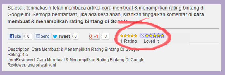 Cara Membuat Rating Bintang Di Posting Artikel Blog