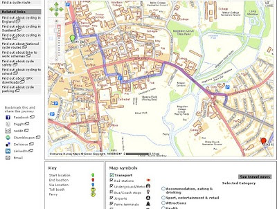 BBC Travel Bike Cycling Routes Directions Transport Direct Map