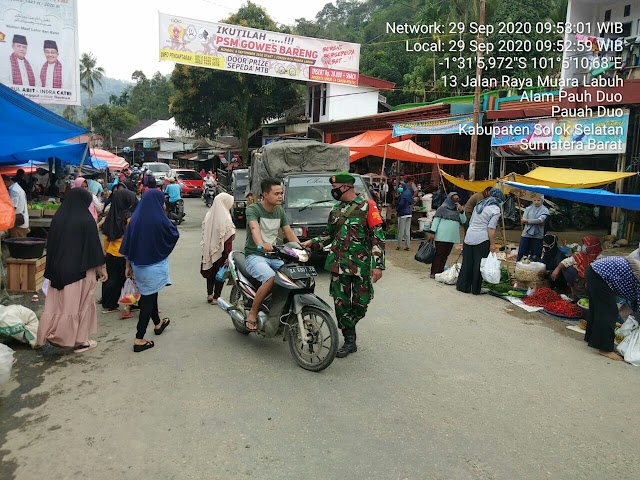 Koramil 03/Sungai Pagu Kampanyekan 3M Di Pasar Tradisional