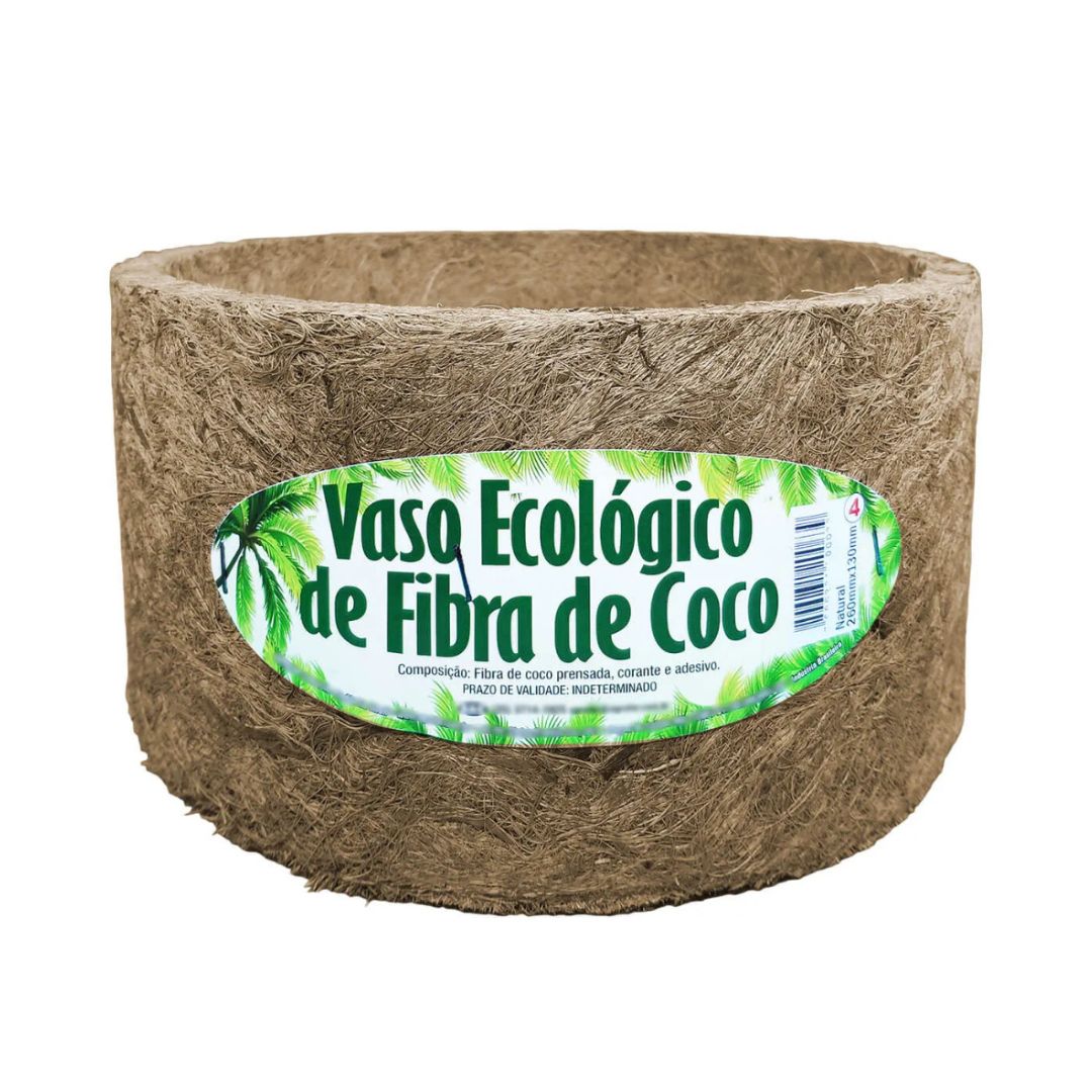 Vaso ecológico para plantas feito de fibra de coco