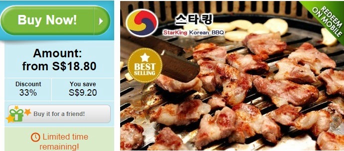 StarKing Korean Restaurant offer, groupon singapore, discount, Korea BBQ Buffet