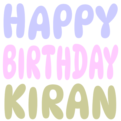 Happy Birthday Kiran (Sticker)