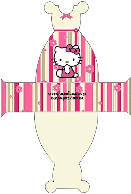 Hello Kitty with Flowers, Free Printable Dress Box