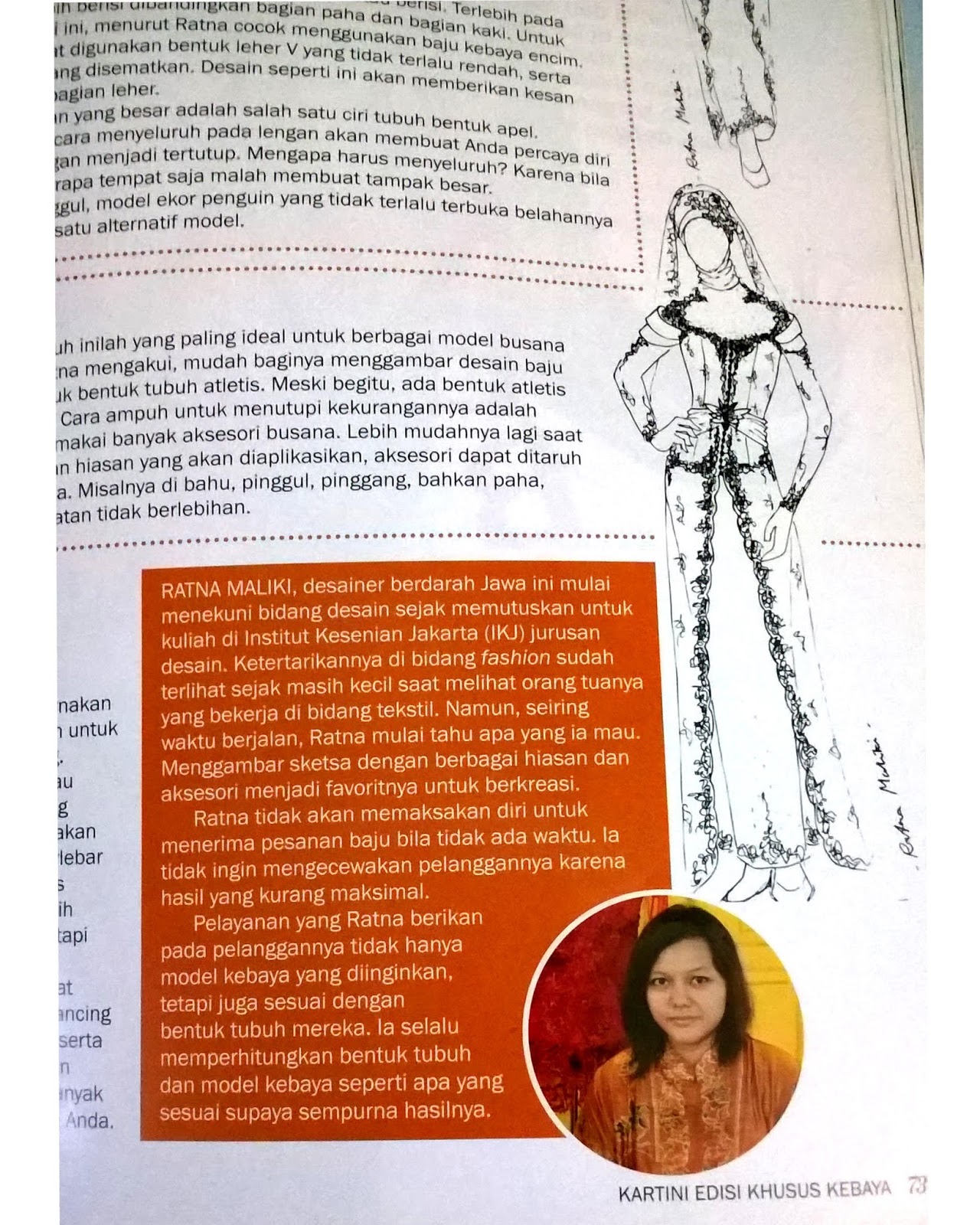 Ratna Maliki Design at Majalah Wanita Kartini
