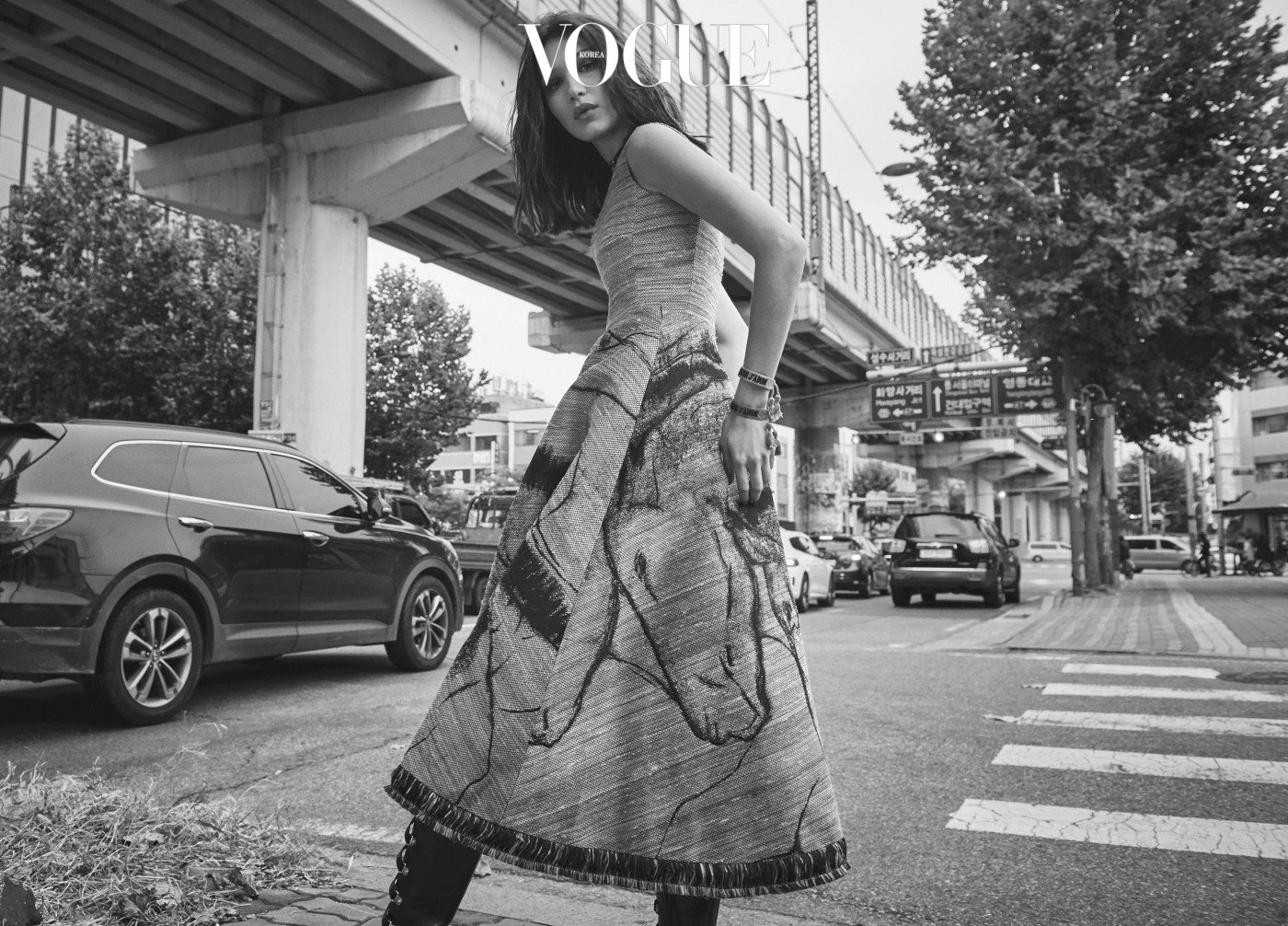 Bella Hadid photo shoot Vogue Korea magazine January 2018