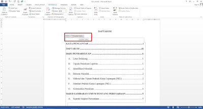 cara membuat daftar isi otomatis
